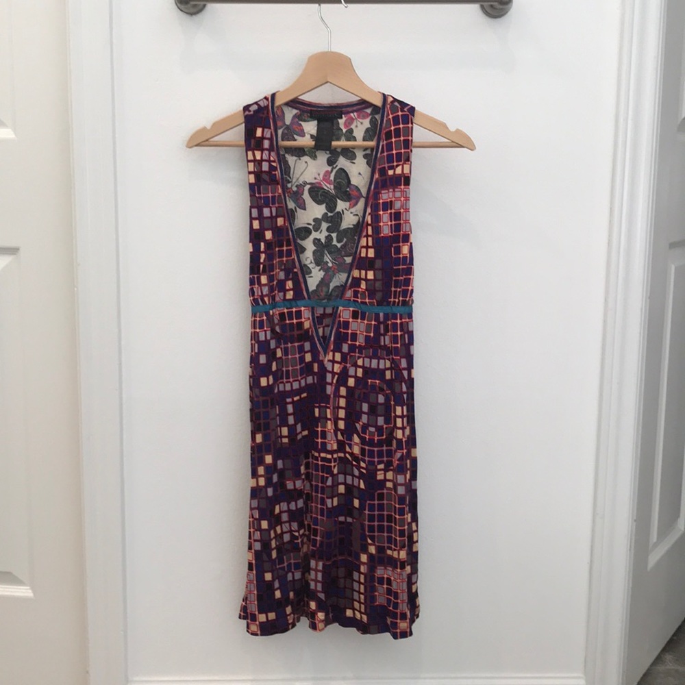 Deep V low cut mini dress